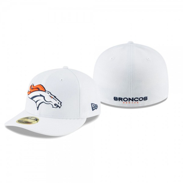 Denver Broncos White Omaha Low Profile 59FIFTY Hat