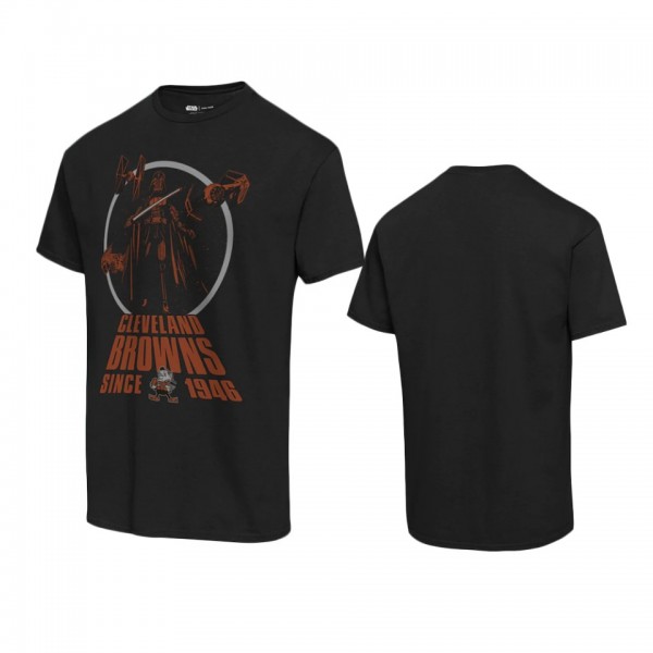Cleveland Browns Black Disney Star Wars Empire Title Crawl T-Shirt