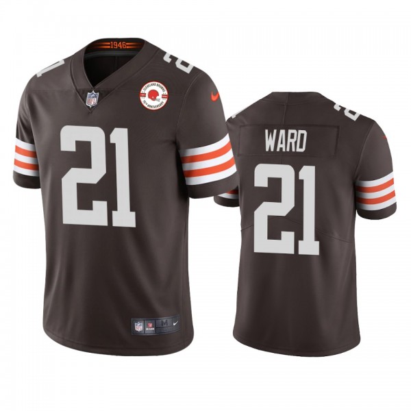 Cleveland Browns Denzel Ward Brown 75th Anniversary Patch Jersey