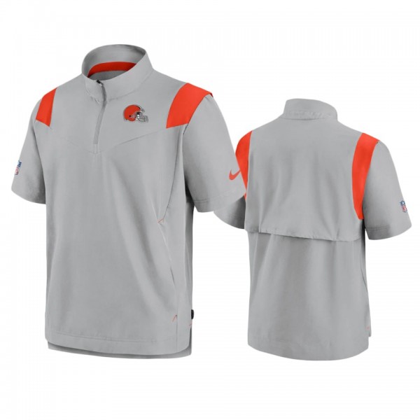Cleveland Browns Gray Sideline Coaches Quarter-Zip...