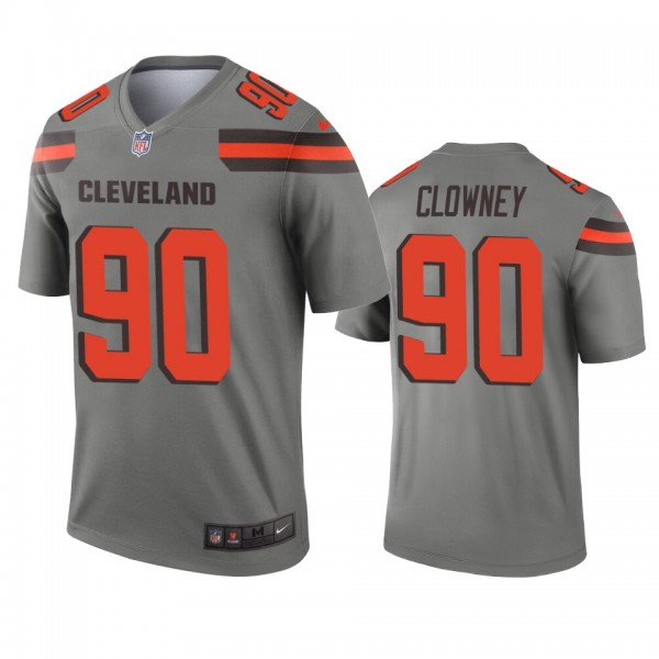 Cleveland Browns Jadeveon Clowney Gray Inverted Le...
