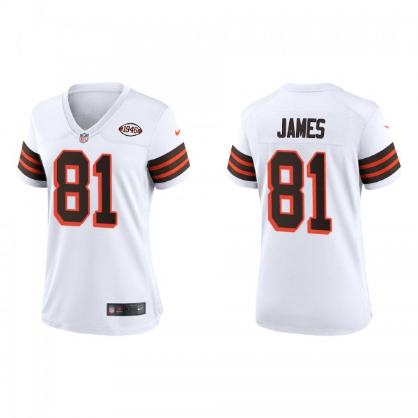 Women's Cleveland Browns Jesse James White 1946 Co...