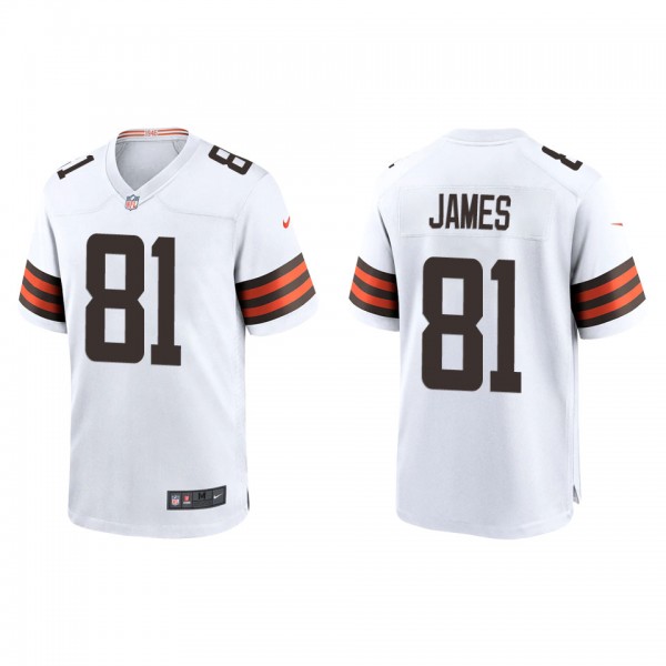Men's Cleveland Browns Jesse James White Game Jers...