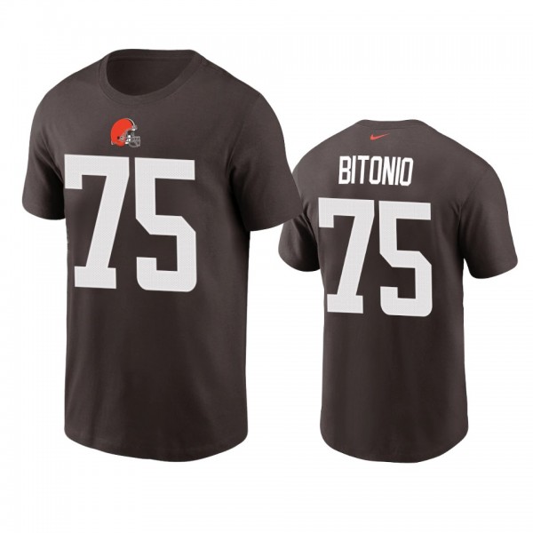 Men's Cleveland Browns Joel Bitonio Brown Name Num...