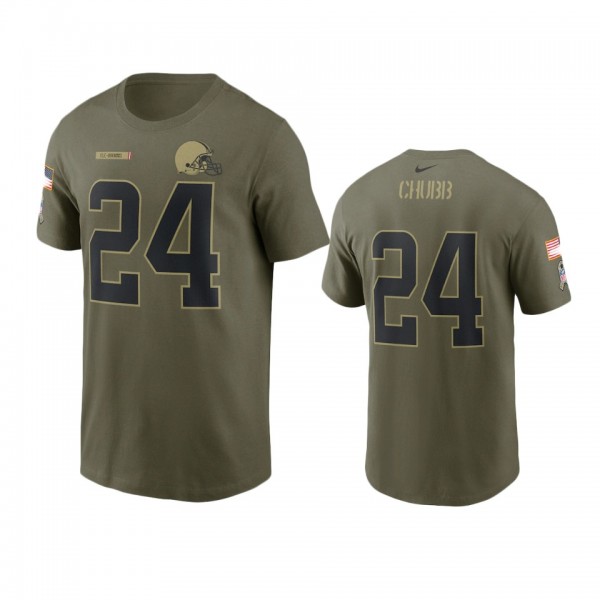 Cleveland Browns Nick Chubb Camo 2021 Salute To Se...