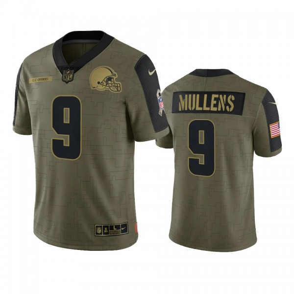 Cleveland Browns Nick Mullens Olive 2021 Salute To...