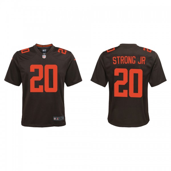 Youth Cleveland Browns Pierre Strong Jr. Brown Alt...