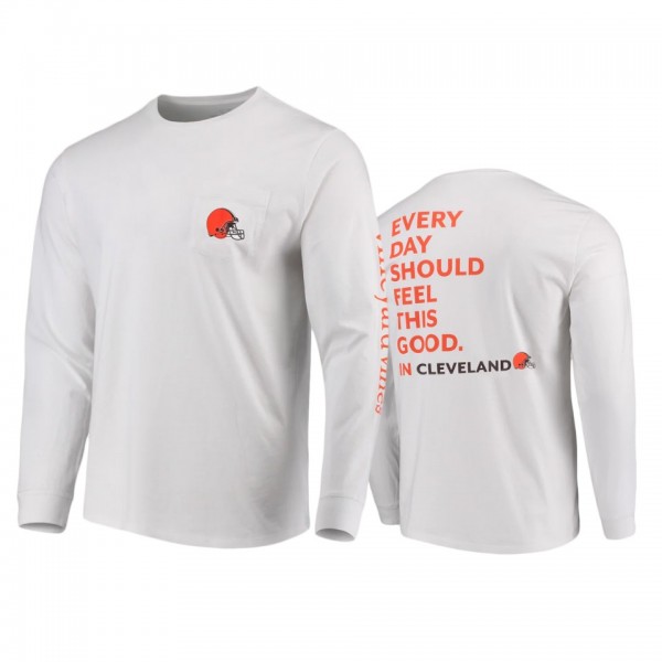 Cleveland Browns White Vineyard Vines Every Day Should Feel This Good T-Shirt
