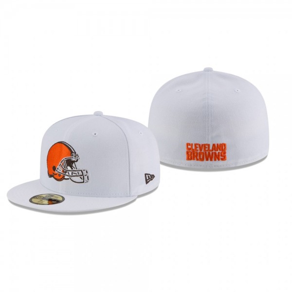 Cleveland Browns White Omaha 59FIFTY Fitted Hat