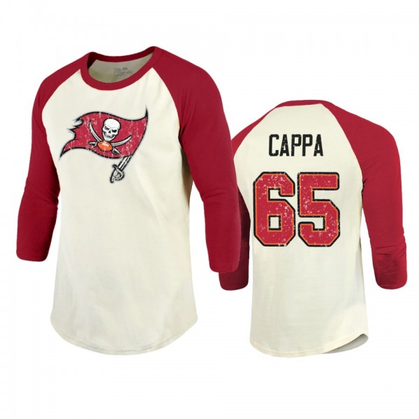 Tampa Bay Buccaneers Alex Cappa Cream Red Vintage Inspired Name & Number Raglan T-Shirt