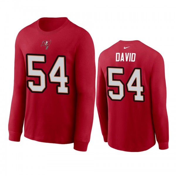 Tampa Bay Buccaneers Lavonte David Red Name Number Long Sleeve T-Shirt