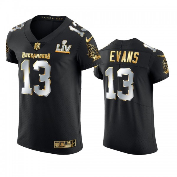 Mike Evans Buccaneers Black Super Bowl LV Golden Elite Jersey