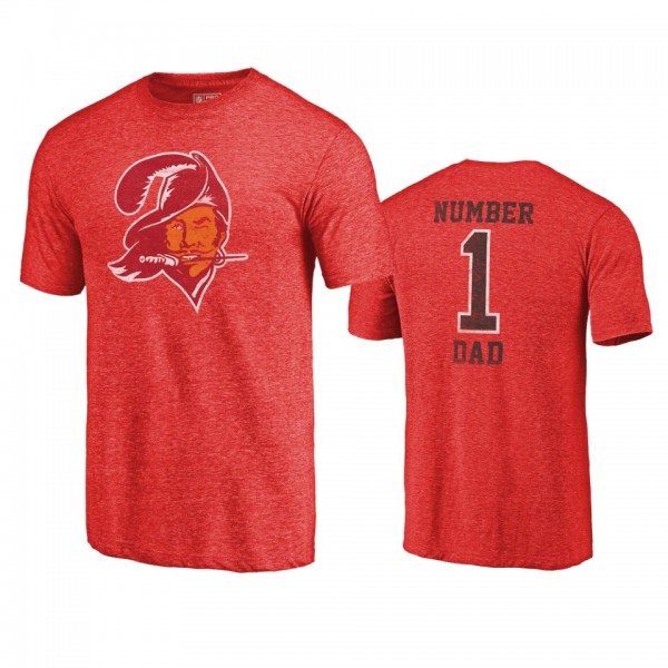 Tampa Bay Buccaneers Red Greatest Dad Retro Tri-Bl...