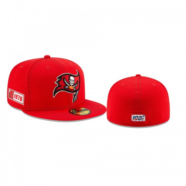 Tampa Bay Buccaneers Red 2019 NFL Sideline Road 59FIFTY Fitted Hat
