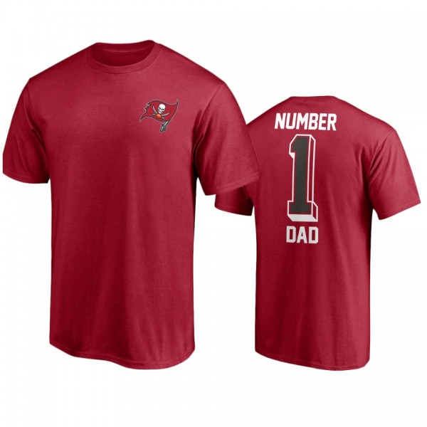 Tampa Bay Buccaneers Red Number 1 Dad T-Shirt