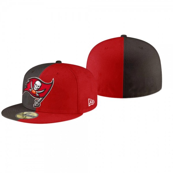 Tampa Bay Buccaneers Red Pewter Split Team Logo Hat