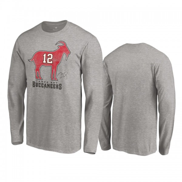 Tampa Bay Buccaneers Tom Brady Gray GOAT Long Sleeve T-Shirt 1.png T-Shirt