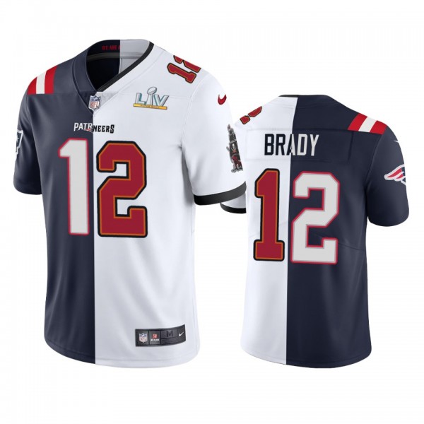 Buccaneers GOAT Tom Brady White Navy Super Bowl LV...