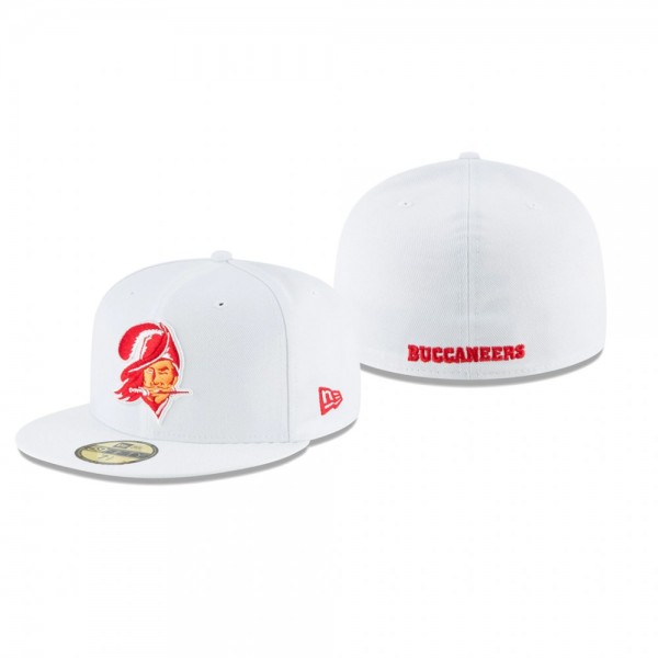 Tampa Bay Buccaneers White Omaha Throwback Logo 59FIFTY Fitted Hat