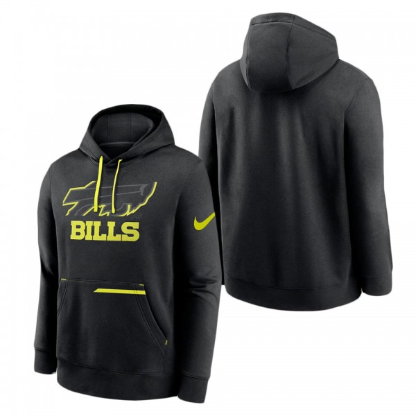 Men's Buffalo Bills Nike Black Volt Pullover Hoodi...