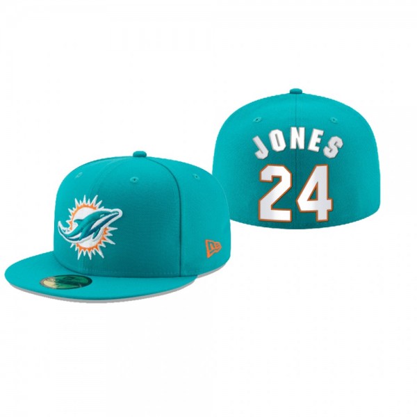 Miami Dolphins Byron Jones Aqua Omaha 59FIFTY Fitt...