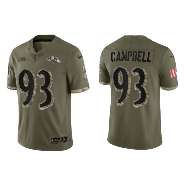 Calais Campbell Baltimore Ravens Olive 2022 Salute...