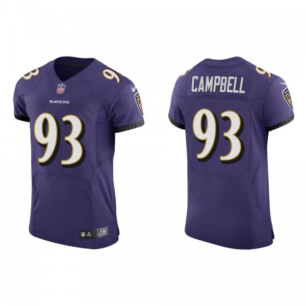 Calais Campbell Baltimore Ravens Purple Vapor Elite Jersey