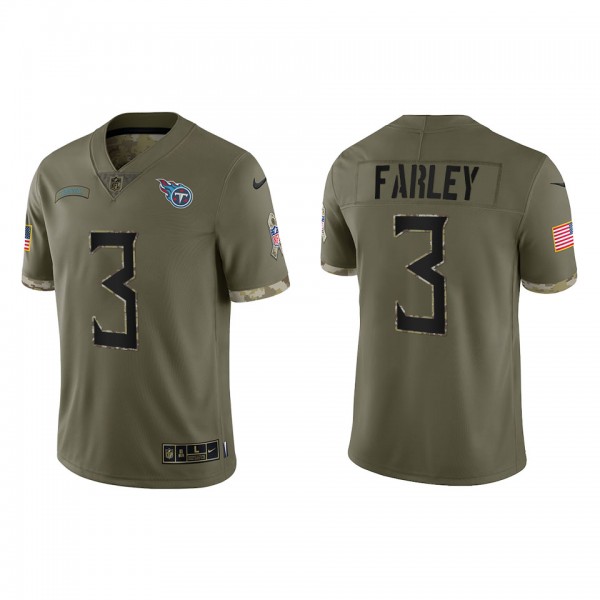 Caleb Farley Tennessee Titans Olive 2022 Salute To Service Limited Jersey