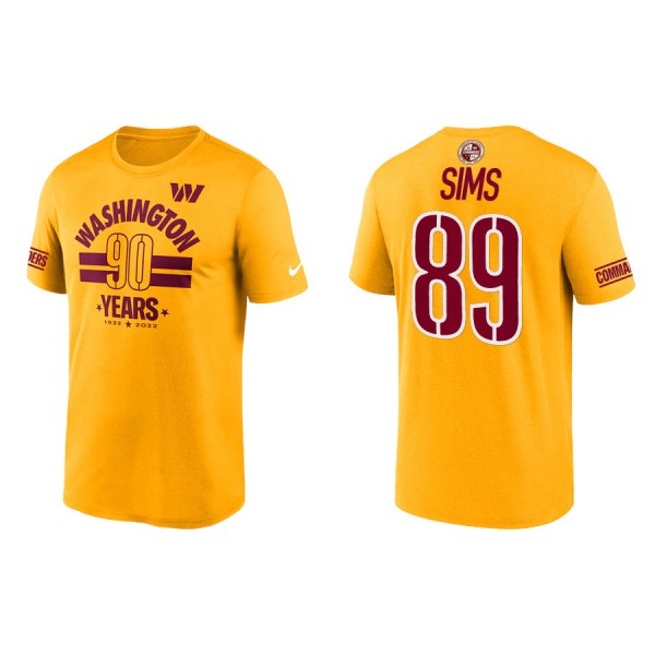 Cam Sims Commanders Gold 90th Anniversary Legend T...