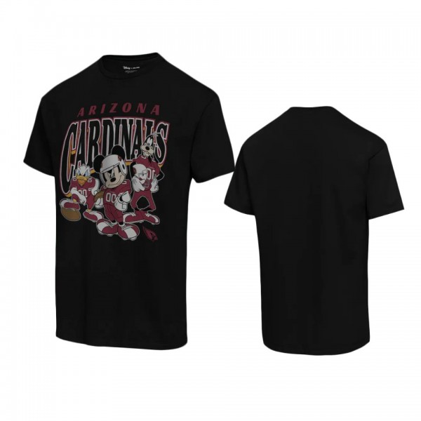 Arizona Cardinals Black Disney Mickey Huddle T-Shirt