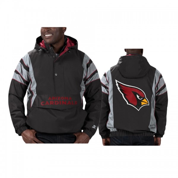 Arizona Cardinals Black Thursday Night Gridiron Reflective Stripe Half-Zip Hooded Jacket