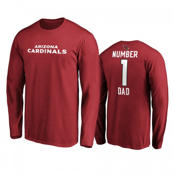 Arizona Cardinals Cardinal #1 Dad Long Sleeve T-Sh...