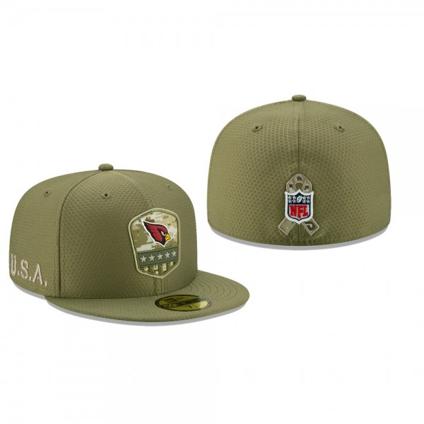 Arizona Cardinals Olive 2019 Salute to Service Sideline 59FIFTY Fitted Hat