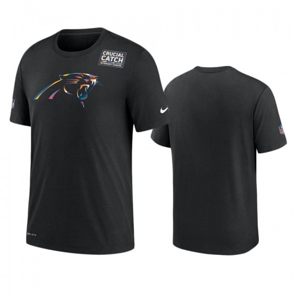 Men's Carolina Panthers Black Sideline Crucial Catch Performance T-Shirt