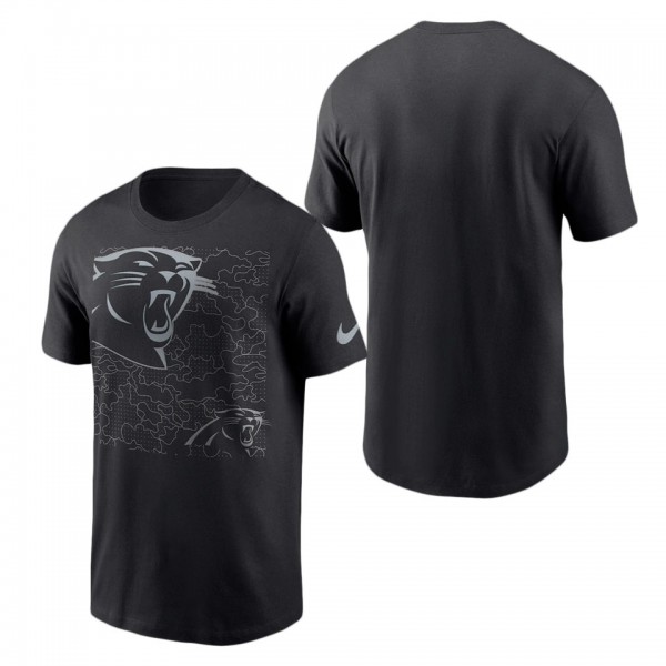 Men's Carolina Panthers Black RFLCTV T-Shirt