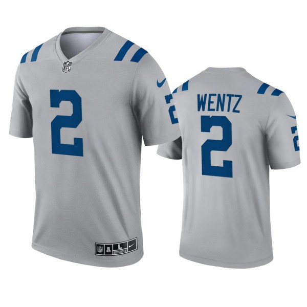 Indianapolis Colts Carson Wentz Gray 2021 Inverted...
