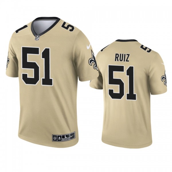 New Orleans Saints Cesar Ruiz Gold 2021 Inverted L...