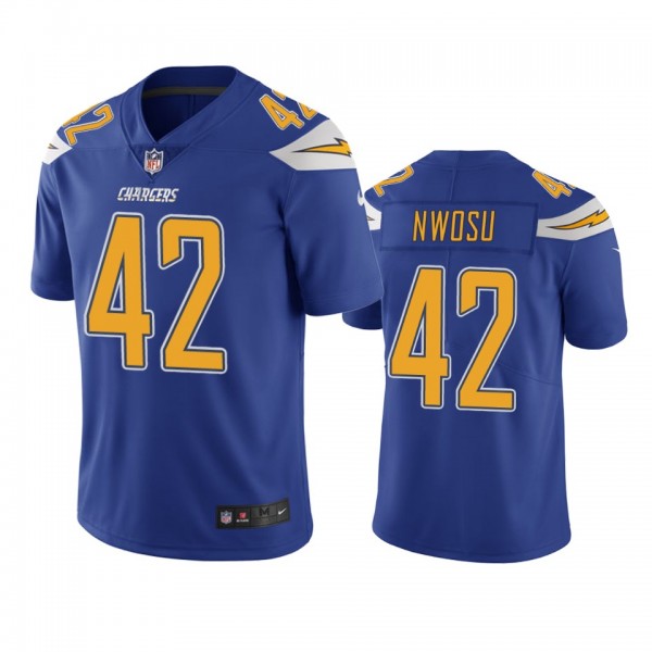Los Angeles Chargers #42 Men's Royal Uchenna Nwosu Color Rush Limited Jersey