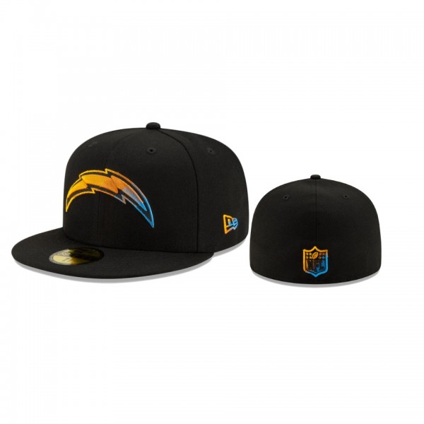 Los Angeles Chargers Black Color Dim 59FIFTY Fitte...