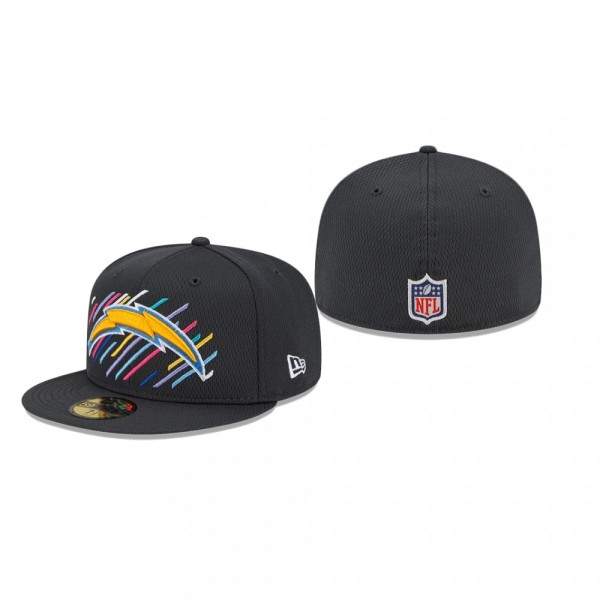 Los Angeles Chargers Charcoal 2021 NFL Crucial Catch 59FIFTY Fitted Hat