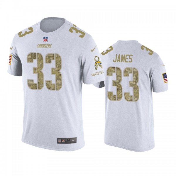 Los Angeles Chargers Derwin James White Salute to Service T-Shirt
