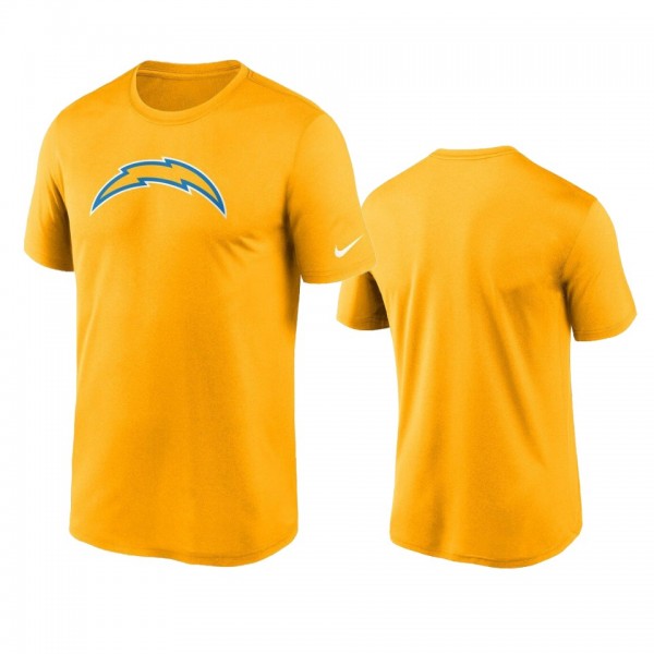 Los Angeles Chargers Gold Legend Logo Essential T-...