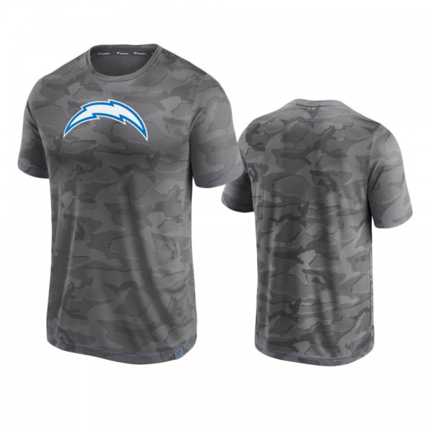 Los Angeles Chargers Gray Camo Jacquard T-Shirt