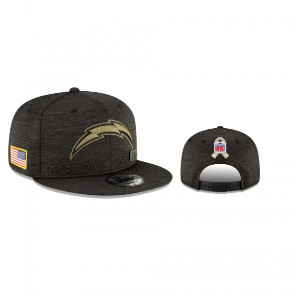 Los Angeles Chargers Heather Black 2020 Salute to Service 9FIFTY Snapback Adjustable Hat