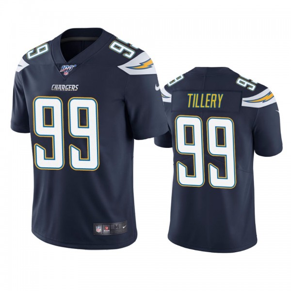 Los Angeles Chargers Jerry Tillery Navy 100th Seas...