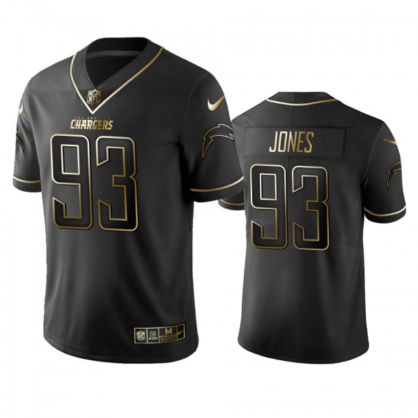 Justin Jones Chargers Black Golden Edition Vapor L...