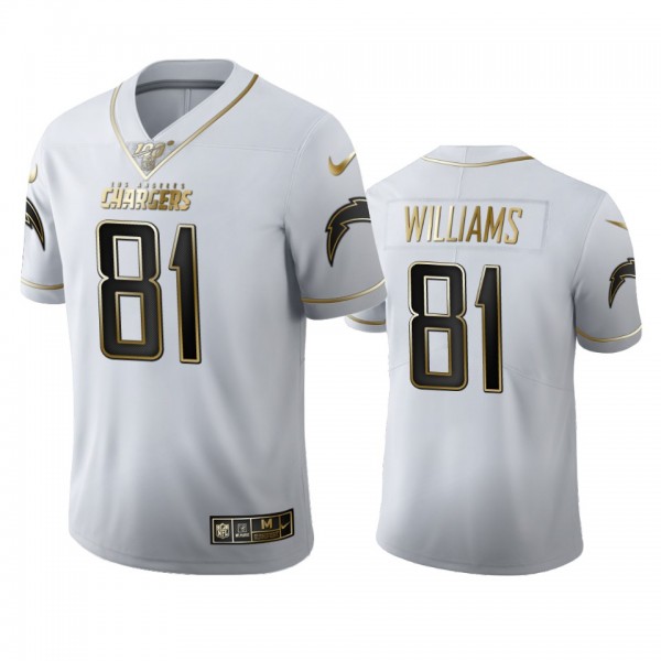 Mike Williams Chargers White 100th Season Golden E...