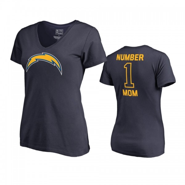 Los Angeles Chargers Navy Mother's Day #1 Mom T-Sh...