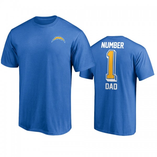 Los Angeles Chargers Powder Blue Number 1 Dad T-Sh...