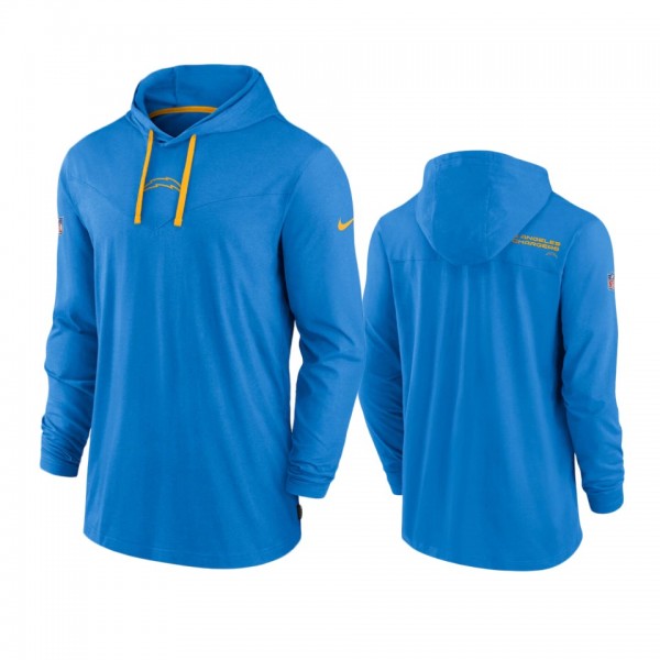 Los Angeles Chargers Powder Blue Sideline Performance Hoodie Long Sleeve T-Shirt